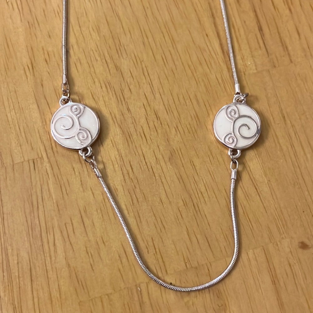 Disney Gold Enamel Swirl Necklace long